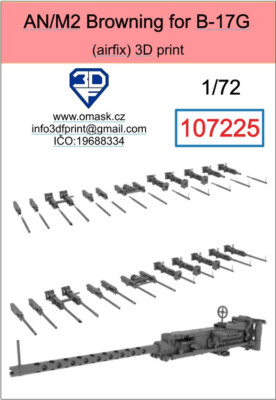 0,5 Zoll M2 BROWNING für B-17 G Flying Fortress (zu AIRFIX) #107225 1/72 3DF/OMASK