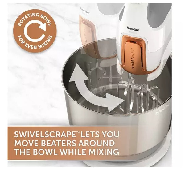 Breville HeatSoft Rotating 3.7L Bowl Hand & Stand Mixer Cake Daugh