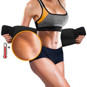 Sweat-Waist-Trainer-Trimmer-Belt-Body-Shaper-Wrap-Weight-Loss-Belt-Black