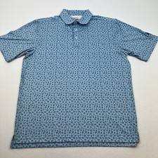 Straight Down Performance Golf Polo Men  s Large Dice Geometric All Over Vegas