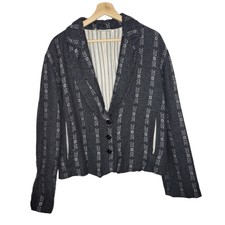 Maria Koutsikou For Reed's Floral Quilted Jacket Made In Italy Striped Lining L