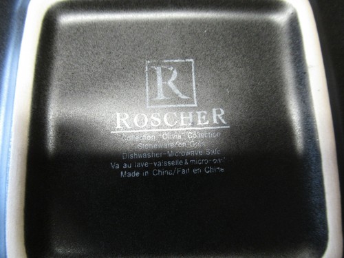 Roscher OLIVIA BLUE SQUARE Dinner Plate 10 3/4" Floral & Scrolls 1 available - 第 3/3 張圖片