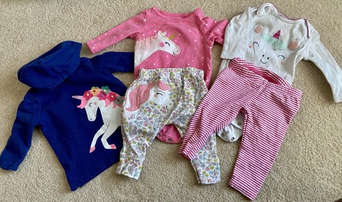 Unicorn Theme, 3 Months, 2 Snap Shirts, 2 Pants, One Hoodie