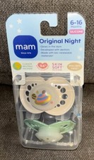 MAM Original Night  2-Pk Glow In The Dark Pacifiers Sterilizing Case 6-16Months 