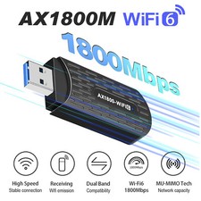 Wireless Lan USB PC WiFi Adapter Network 1800Mbps Dual Band 2.4G / 5G AX1805-M