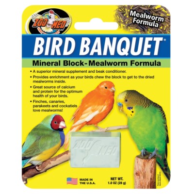 RA Bird Banquet Mineral Block - Mealworm Formula - 1 oz (6 Pack)