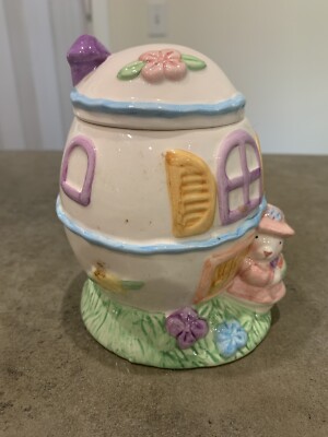 Easter Cottage Egg With Girl Bunny House ABC Distributing