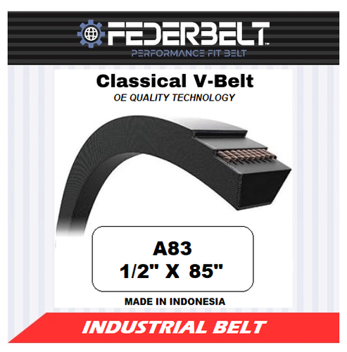 FEDERBELT INDUSTRIAL V-BELT A83 4L850 1/2X85 pulgadas - Imagen 2 de 6