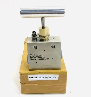 UNBRANDED # 130821L/156 NEEDLE VALVE 9/16" 20000 PSI