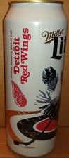 Detroit Red Wings 24 oz. Miller Lite beer can - 2015 Miller Brewing Co. - EMPTY
