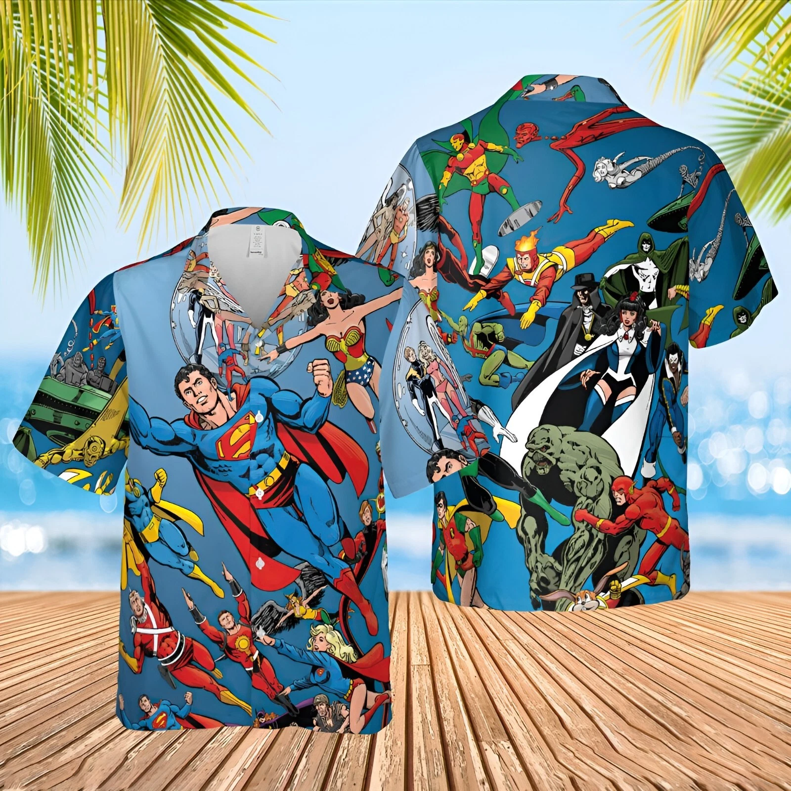 Superman Hawaiian Shirt,  Button Down Full Size