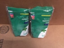  Lot of 2 Epsom Salt Foot Soak Care Peppermint 2lb Bag - 4 lbs total NEW 