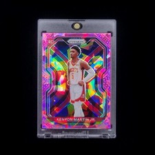 Kenyon Martin Jr RC - 2020-21 NBA Prizm Pink Cracked Ice SP Rookie Rockets #265