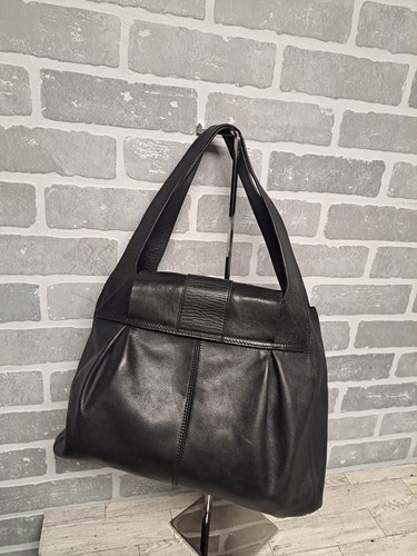 Ted Baker Womens Black Genuine Leather Shoulder Vintage Bag Y2K - Picture 10 of 17