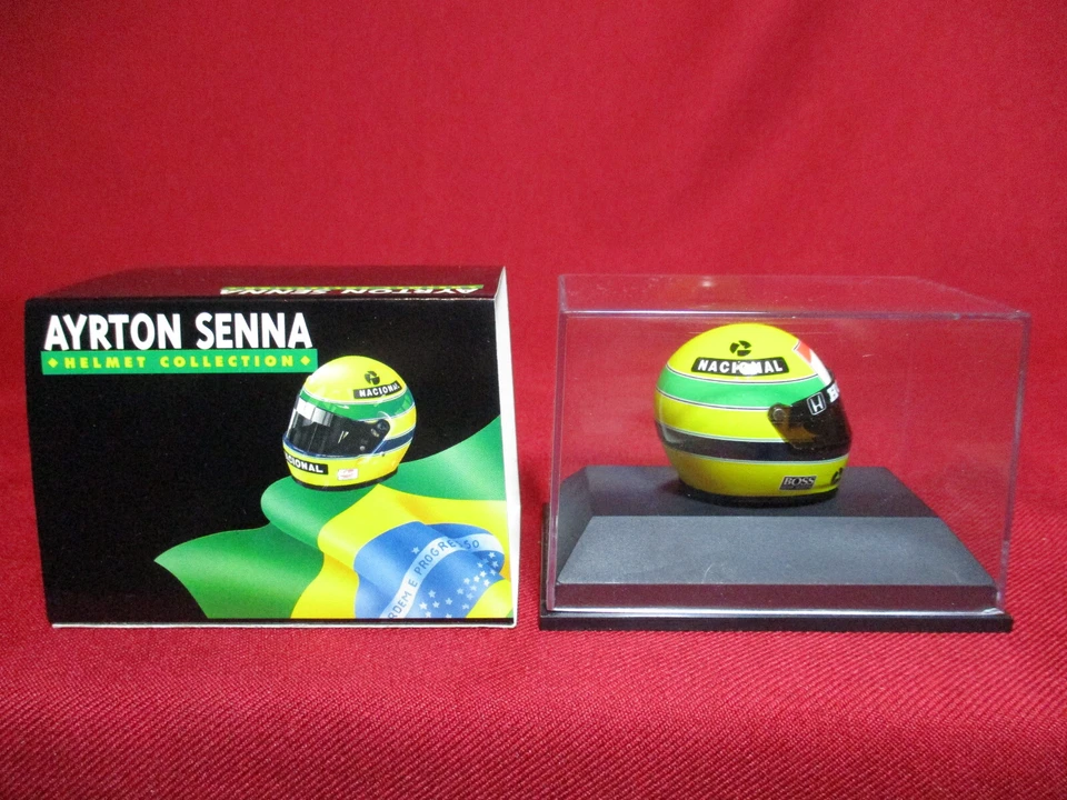 1989 Ayrton Senna Honda-McLaren Nacional Boss Helmet Formula 1 F1 1/8 Minichamps - Image 4 of 4