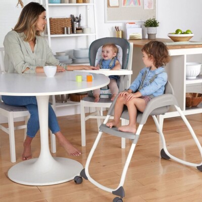 IKARE Silla Alta De Madera Natural Para Bebé Con