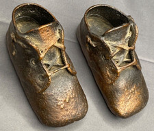 VINTAGE 60's - 70's Baby Boys Bronze Boots