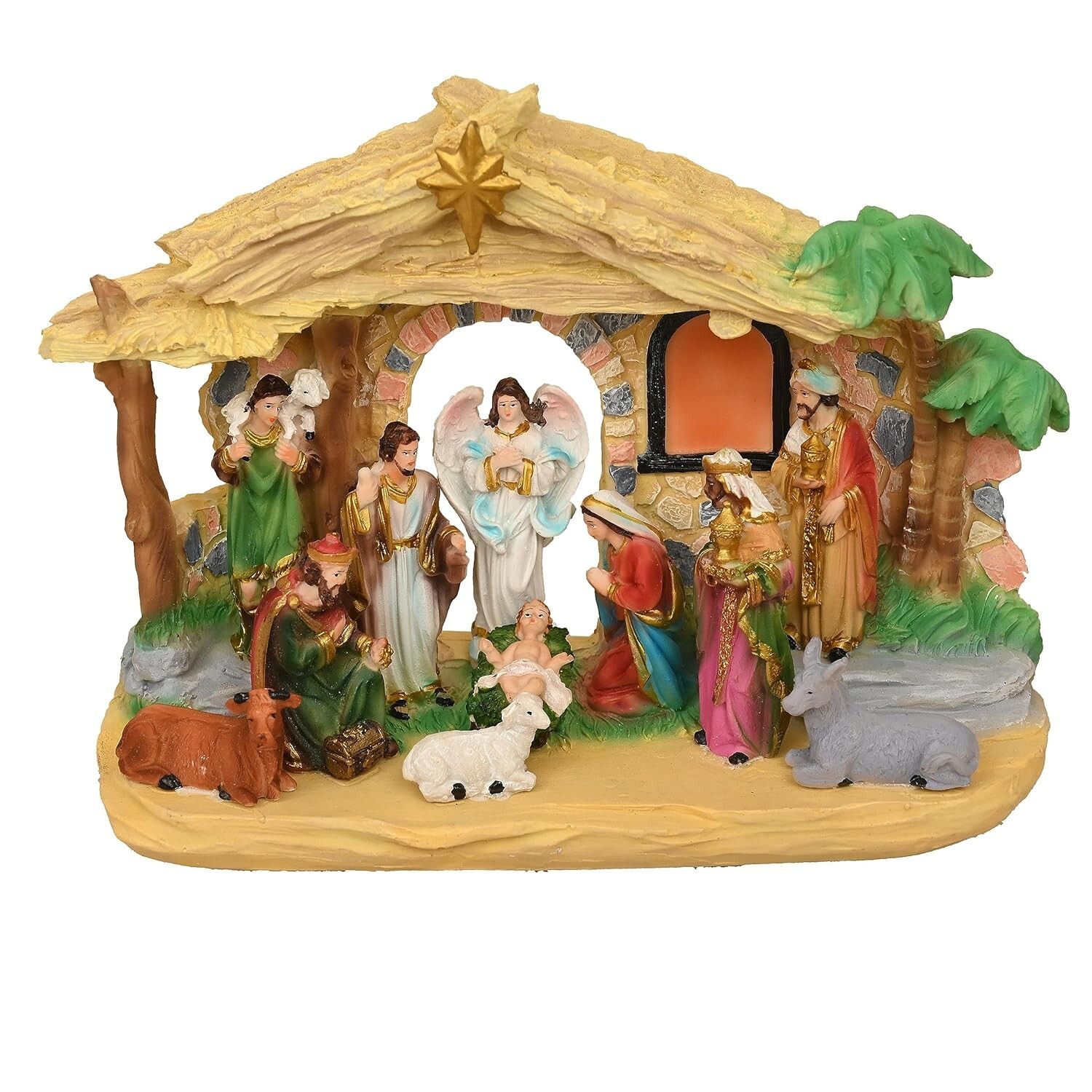 Weihnachten Dekor Zeichnen Set Haus Hütte Baby Jesus Statue Mary Figur