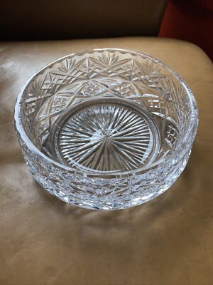 Mülleimer Vintage geschliffenes Glas Kristall Obstschale 7 x 2''