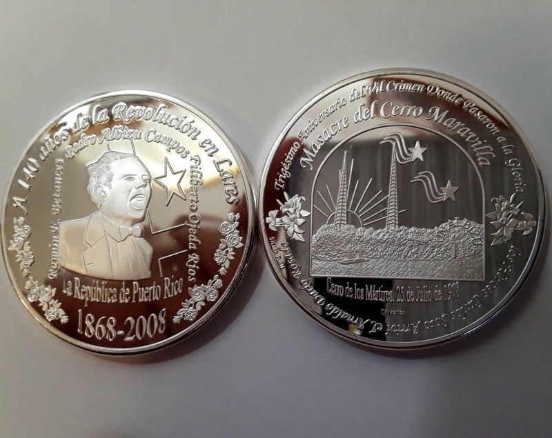 Moneda CERRO MARAVILLA PEDRO ALBIZU CAMPOS Puerto Rico Coin Token Ficha medalla