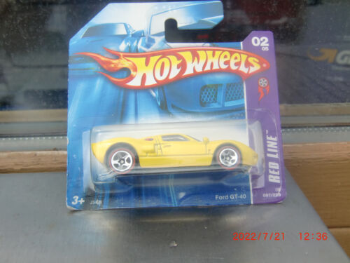 HOT Wheels 2006 Ford GT-40 Red Line 1:64 tarjeta corta muy rara y como nueva - Imagen 1 de 7