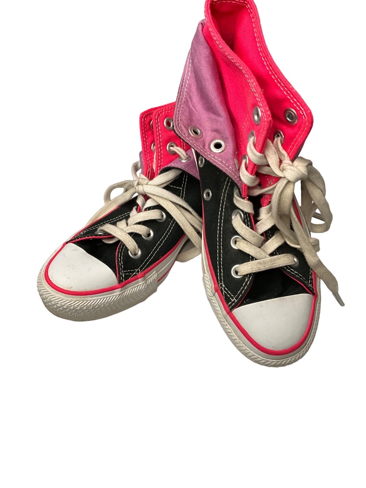 Converse Chuck Taylor High Top Women 6 Black, purple and pink Converse Chuck Taylor High Top Women 6 Black, purple and pink