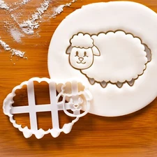 Sheep Body Cookie Cutter - cute farm animal baby shower Easter barnyard spring