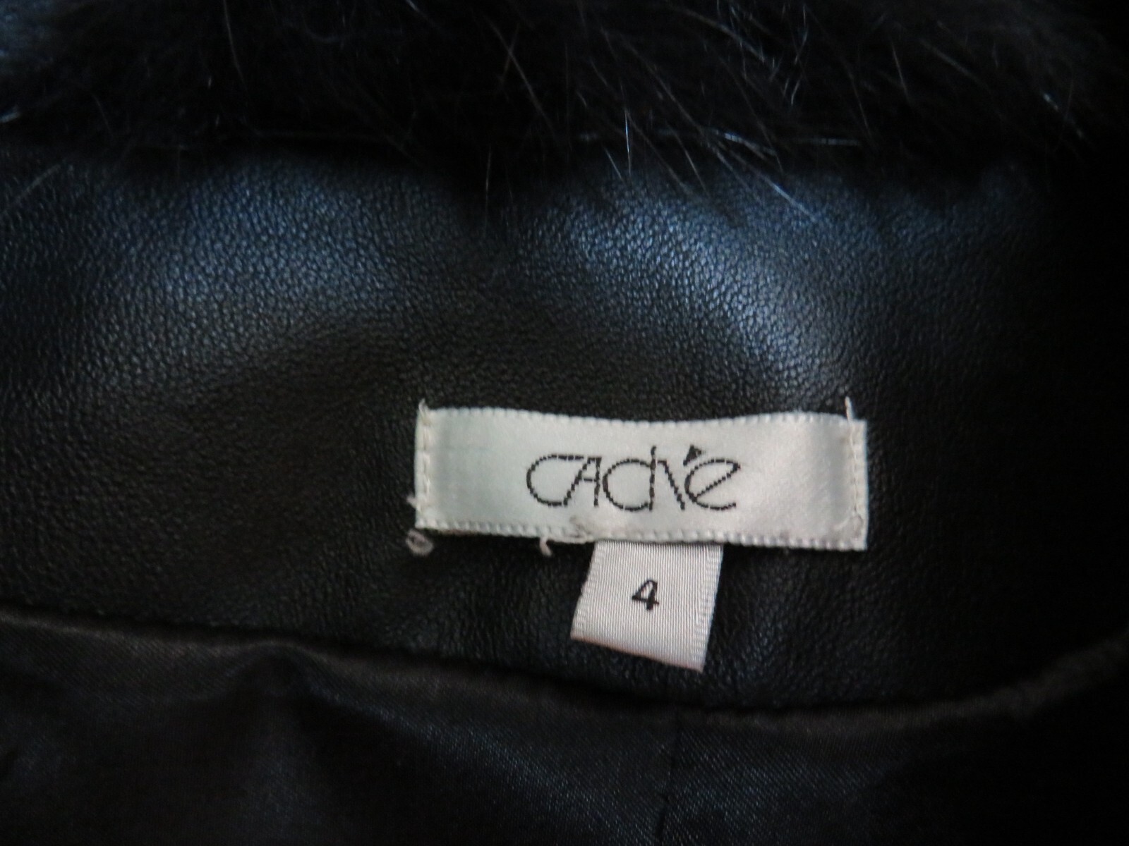 Cache leather jacket with studs and removable fur… - image 3