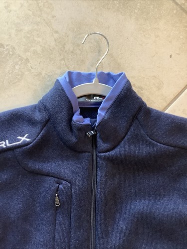 NWOT Men’s Ralph Lauren RLX vest sweater Full Zip golf Medium Blue - Picture 2 of 5