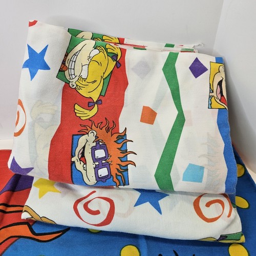 Vintage Rugrats Twin Fitted, Flat Sheet & Pillow Case Set Kids 90s Cartoons 1997 - Picture 5 of 13