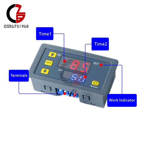T3230 Digital Time Delay Relay Cycle Timer Control Switch AC110-220V DC12V 24V - Picture 13 of 17