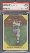 1960 Fleer #21 Rabbit Maranville PSA 9