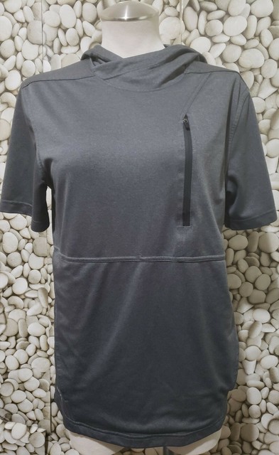 Russell Athletic Dri Power 360 Gray Short Sleeve Hoodie w/ Pockets Small 34-36 | eBay