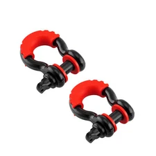 2PCS For SUV Jeep Trucks Universal 3/4" Bumper Black D-Ring Shackle Tow Hooks