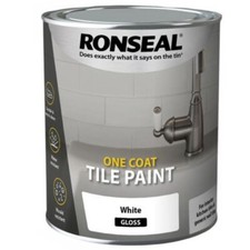 Ronseal One Coat 750ml Tile Paint Kitchen Bathroom Mould Resistant Water Based
