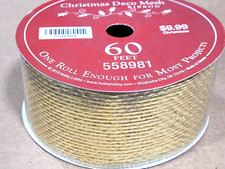 Hobby Lobby GOLD Deco Mesh Ribbon 2 5/8" Wide x 60 ft Long Lot of 2 rolls 
