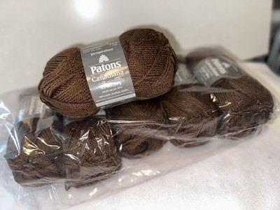 Lot Of 6 Patons Canadiana In Rich Brown #4 3.5 Oz Ea. See Pics