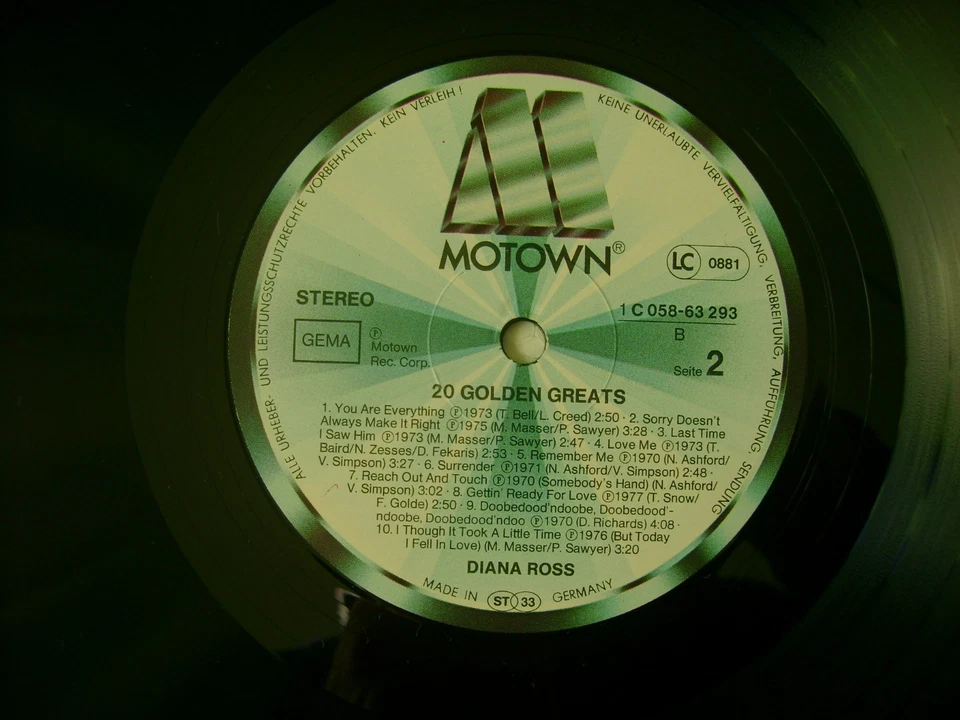 12" LP Diana Ross - 20 Golden Greats - Motown / EMI 1C 058 - 63 293 / 1979 (D) - Bild 2 von 4