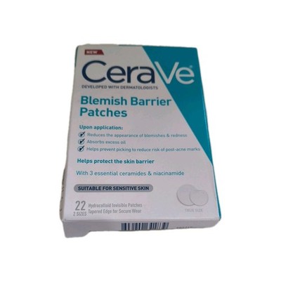 Cerave Hydrocolloid Blemish Patches with Ceramides 22 count Damaged Box