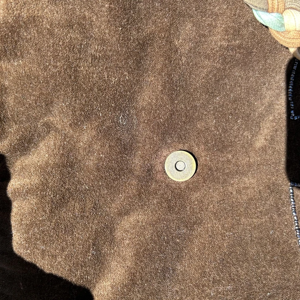 Boho Velvet Bag Embroidered Brown Festival Concert Hippie - Image 3 of 4