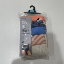 M S Full Briefs Cotton Lyrca 5 Pack Size 14