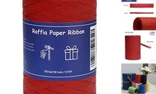 Raffia Ribbon for Gift Wrapping, Packing Paper Twine, Craft 109 Yards Red