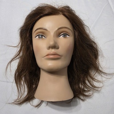Pivot Point Mannequin Head Female Brown Hair Cosmetology Training Vintage 1989