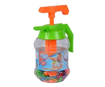 Simba Wasserbomben Füllflasche 1,4L Pumpe inkl. 100 Wasserbomben Knothilfe