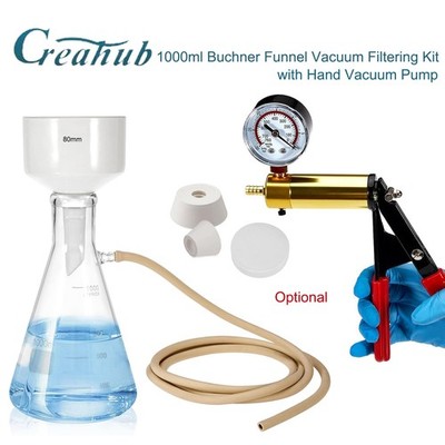 1000ml Buchner Funnel Flask Kit with Hand Pump Vacuum Lab Filters kit Optional