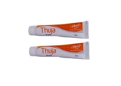 Dr Patels Homeopathic Thuja Ointment Wart Removal Cream 25g x2