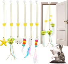 6 PCS Interactive Cat Feather Toys, Indoor Hanging cat hanging toys