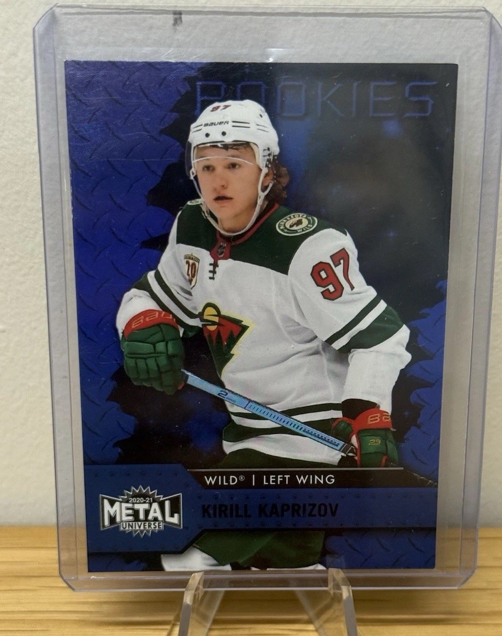 2020 Skybox Metal Universe #125 Kirill Kaprizov Blue Spectrum Rookie RC Wild