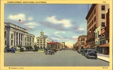 Fourth Street Santa Rosa California CA ~ 1930s