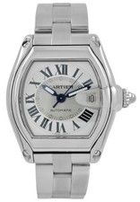Cartier Roadster 2510 W62000V3 Silver Roman Dial Date Steel 38MM Men's Automatic